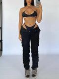 High Waist Straight Leg Cargo Pants - Casual Baggy Harajuku Style