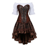 Steampunk Corset Dress Gothic PU Leather - Alt Style Clothing