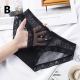 Lace Hollow Out Underpants - Low Waist Thin Mesh Elegance