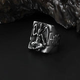 Gothic Baphomet Stainless Steel Ring - Alt Style Clothing
