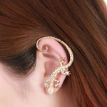 Gothic Punk Crystal Lizard Ear Cuffs – Trendy Clip-On Earrings