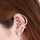 Gothic Punk Crystal Lizard Ear Cuffs – Trendy Clip-On Earrings