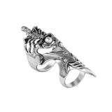 Add a Touch of Gothic Edge to Your Style with Our Skull Gothic Claw Ring Rock Knuckle Punk Ladies Jewelry