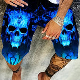 Men's 3D Printed Skull Shorts