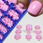 100Pcs/Box Square Fake Toenails Nail Art Pink/Red/Clear Acrylic Toe Nails Tips Press On Toenails Full-Cover Foot Extension Tools