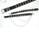 Unisex Adjustable Punk Chain Belt – Faux Leather