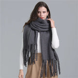 Thick Cashmere Pashmina Scarf with Tassels - Warm & Soft Shawl Wrap