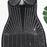 Shine at Your Next Party with Beyprern's Sparkle Sleeveless Sequins Pearl Crystal Party Dress
