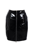 Patent Leather Nightclub High Waist Lace-up Skirt