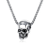 Edgy Stainless Steel 3D Skull Pendant Necklace for Punk Lovers