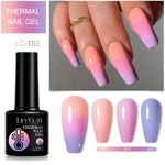 LILYCUTE Pink Purple Thermal Gel Nail Polish - 3 Colors Temperature Color Changing