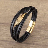 Classic Hand-Woven Leather Bracelet - Nordic Amulet Design