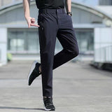 Ice Silk Breathable Straight Leg Pants - Featuring Stretch Material for Comfort and a Fashionable Look