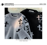 Round Neck Sweater High Street Couple Knitted Oversized Pullover