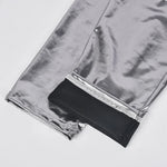 High-Waisted Silver Bright Pencil Pants - Stretchy and Perfect for Party or Club Wear