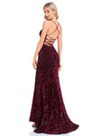 Lucyinlove Luxury Deep V-Neck Sequin Evening Dress - Alt Style Clothing