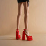 Step up Your Style with Women's Retro Chunky Heels Sandals Platform Pumps