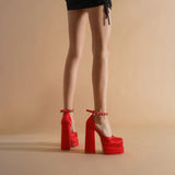 Step up Your Style with Women's Retro Chunky Heels Sandals Platform Pumps