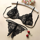 Contrast Color Lace Lingerie Set - Wire-Free, Sensual Seamless Underwear