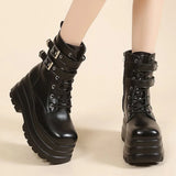 Gothic Platform Combat Ankle Boots – Bold Slip-On Street Style