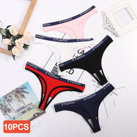 Women's Cotton Thongs Comfortable Letter G-string