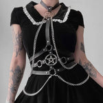 Gothic Leather Chest Harness – Bold Body Accessory