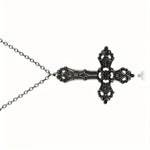 Neo-Gothic Inverted Punk Cross Satanic Pendant Necklace - Black