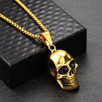 Edgy Stainless Steel 3D Skull Pendant Necklace for Punk Lovers