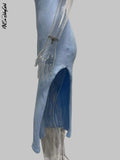 Knitted Midi Sleeveless Backless Long Dress
