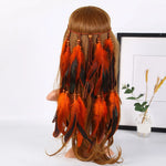 Boho Peacock Feather Adjustable Headdress - Women's Novelty Hair Band