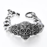 Gothic Garden Flower Skull Bracelet