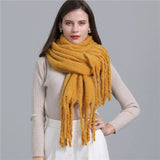 Thick Cashmere Pashmina Scarf with Tassels - Warm & Soft Shawl Wrap