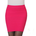 Short Elastic Pleated High Waist Slim Mini Skirt - Alt Style Clothing