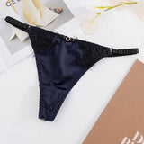 Low-Rise Satin T-Back Thong Panties – Thin Belt Femme Style