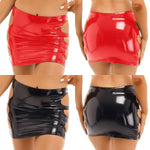 Glossy Patent Leather Pencil Mini Hip Skirt - Alt Style Clothing