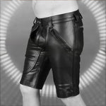 Leather Mid-Length Shorts – Sleek Clubwear for a Bold Look