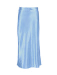 Solid Satin Silk High-Waisted A-Line Skirt - Elegant Office Wear