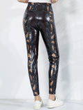 High-Waist Snake Print Leather Leggings – Slim Fit for a Sculpted Look