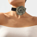 Gothic Elegant Lace Flower Heart Choker Necklace