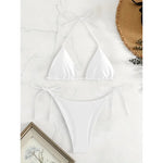 Solid Micro Bikini Set - Brazilian G-String Thong