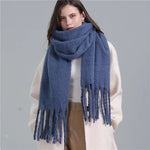 Thick Cashmere Pashmina Scarf with Tassels - Warm & Soft Shawl Wrap