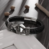 Classic Hand-Woven Leather Bracelet - Nordic Amulet Design