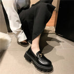 Retro Slip-On Platform Loafers - Thick Sole PU Leather Creepers