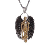 Silver Plated Captivity Bondage Goddess Pendant - Demon Girl Necklace