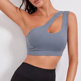 Cloud Rise One-Shoulder Yoga Bra - Quick-Dry Supportive Sports Crop Top