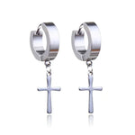 Stainless Steel Cross Skull Star Scorpion Tassel Chain Stud Earrings