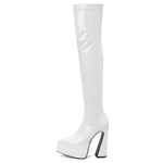 SaraIris Handmade Thigh High Pointed Toe Platform Boots - Sexy Over The Knee Boots for Winter Parties