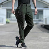 Ice Silk Breathable Straight Leg Pants - Featuring Stretch Material for Comfort and a Fashionable Look - Alt Style Clothing