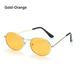 Vampire Sunglasses - Metal Oval Frame with Mirror UV400 Lenses