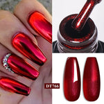 7ml Red Metallic Color Gel Nail Polish - Red, Gold, Silver Semi-Permanent Soak Off UV Gel Varnish